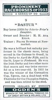1934 Ogden's Prominent Racehorses of 1933 #9 Dastur Back